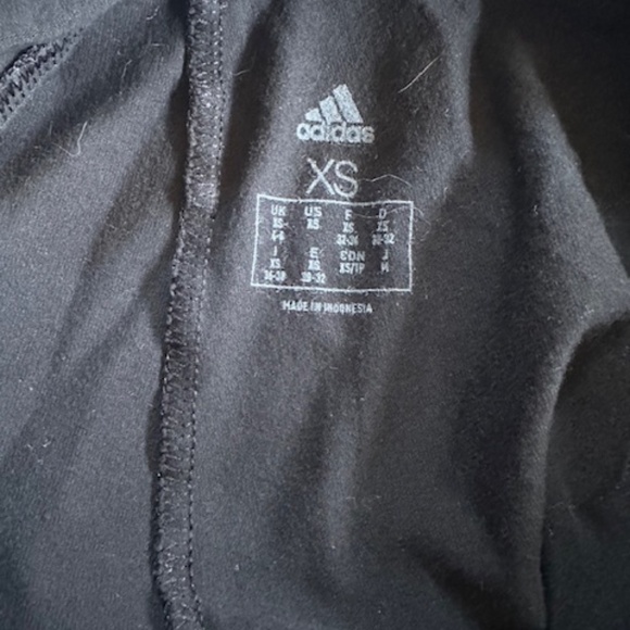 Adidas women's athletic shorts size XS black and white drawstring waist - Picture 2 of 3